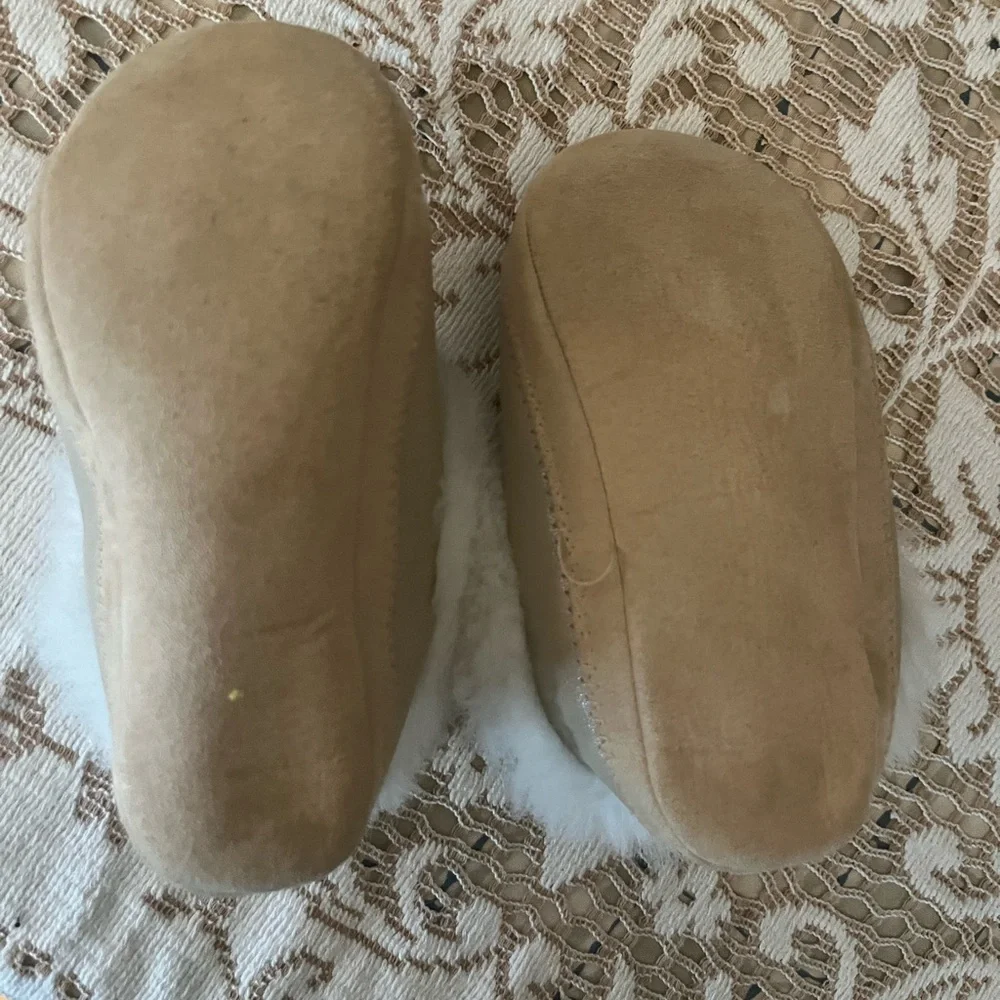 Janie and Jack Faux Fur Slippers with Fur Trim